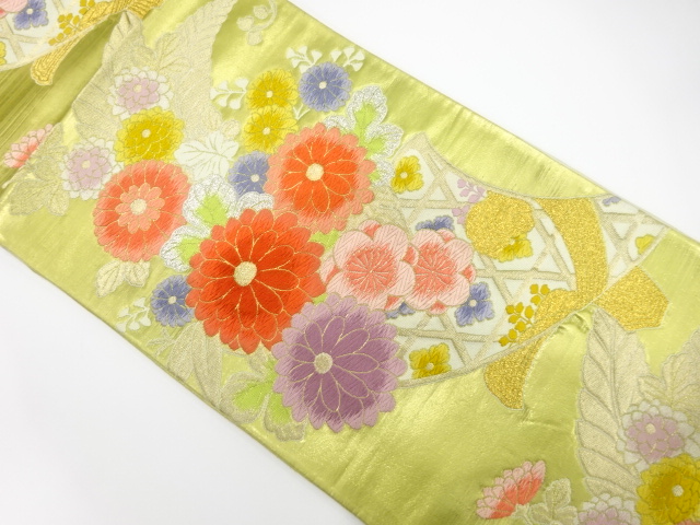 アンティーク　花束模様織り出し袋帯（材料）